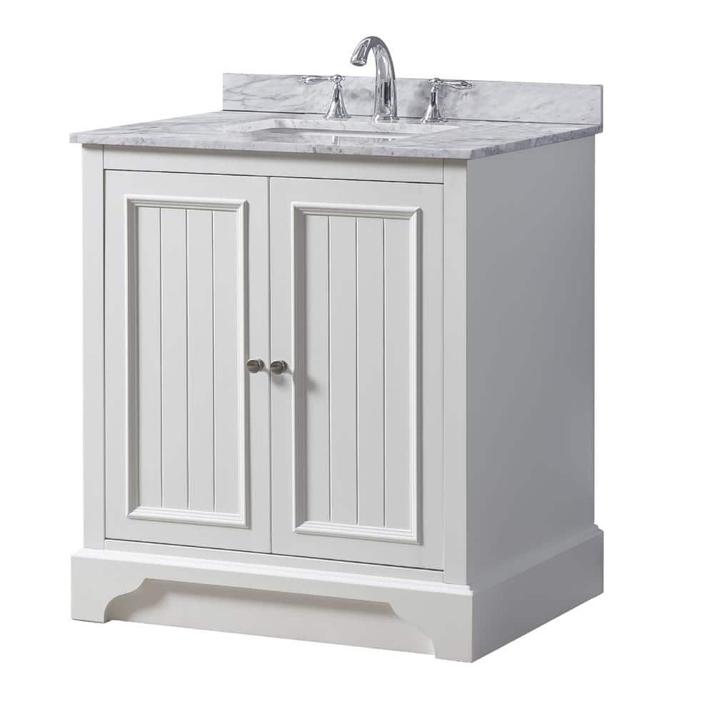 Direct vanity sink Kingswood 32 in. W x 25 in. D x 36 in. H Bath Vanity in White with White