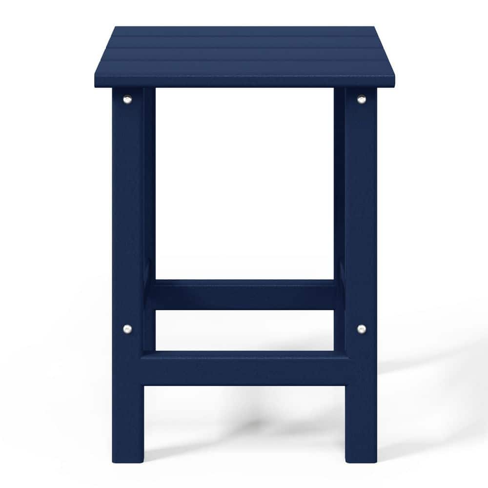 Navy Blue Square HDPE Outdoor Side Table