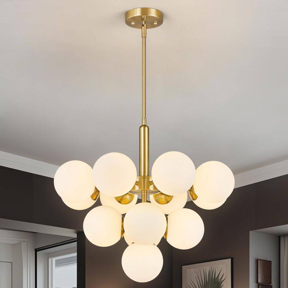 その他 GOLD MASTER CLASS ZHLWIN Home Lighting 40w 13Light 24. 81in Modern Gold Glass Semi