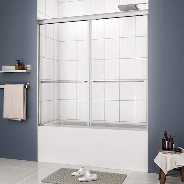 Unbranded Dreamwerks 60 in. x 60 in. Semi-Framed Bypass Shower Door in Polished Chrome