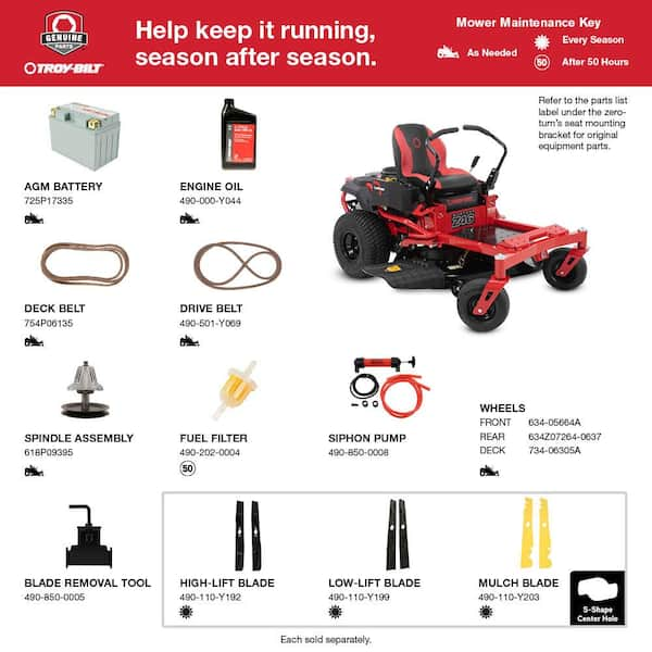 Troy bilt 46 zero best sale turn mower