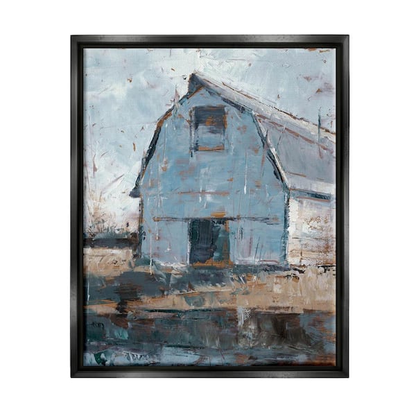 The Stupell Home Decor Collection Abstract Distressed White Barn Farm Architecture by Ethan Harper Floater Frame Abstract Wall Art Print 25 in. x 31 in.
