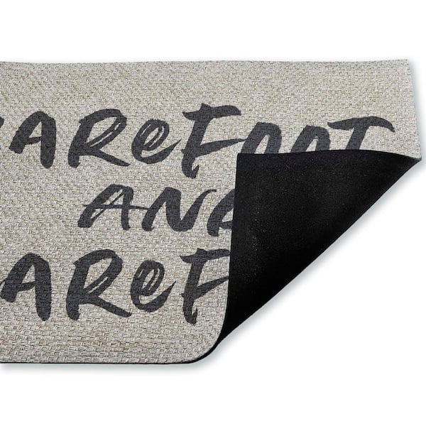 Minimal Barefoot And Carefree Brown 18 in. x 30 in. Polyester Non-Slip Outdoor Door Mat
