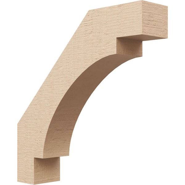 Ekena Millwork 3 in. x 14 in. x 14 in. Merced Rough Cedar Woodgrain Timberthane Polyurethane Knee Brace, Primed