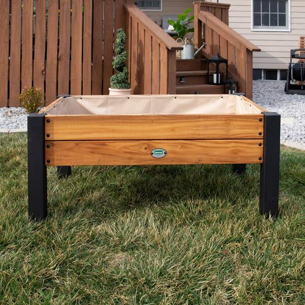 Backyard Discovery 44 in. x 25 in. Teak Wood Raised Garden