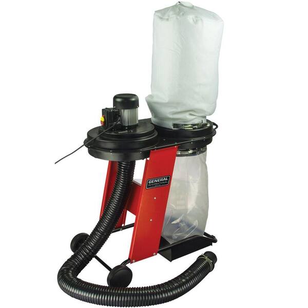 General International 3/4 HP 441 CFM 1-Phase 120-Volt Vertical Bag Dust Collector System with Wheels