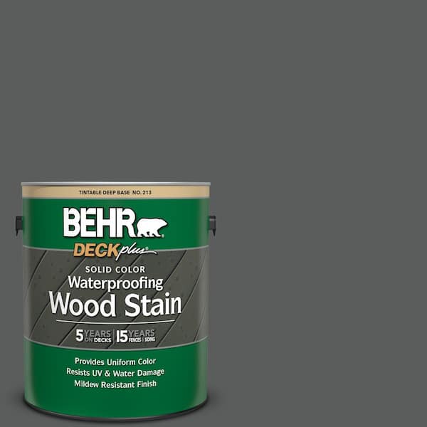 BEHR DECKplus 1 gal. #N520-6 Asphalt Gray Solid Color Waterproofing Exterior Wood Stain