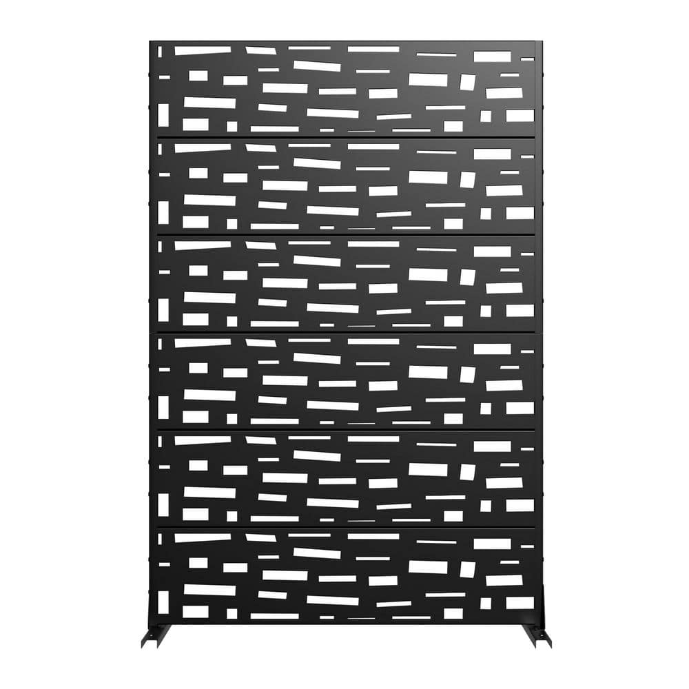 Set of 4 Outdoor Privacy Fence 47 in. L x 16 in. W x 72 in. H Black Galvanized Steel Garden Privacy Screen price history on PriceWatchPro