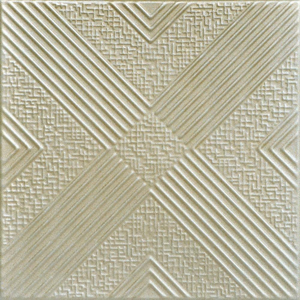 Hidden Treasure 1.6 ft. x 1.6 ft. Polystyrene Glue-up Ceiling Tile (Set of 8) A La Maison Ceilings Color: Onyx Gold