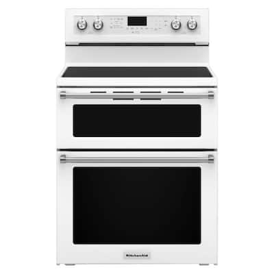 6.7 cu. ft. Double Oven Electric Range with Self-Cleaning Convection Oven in White