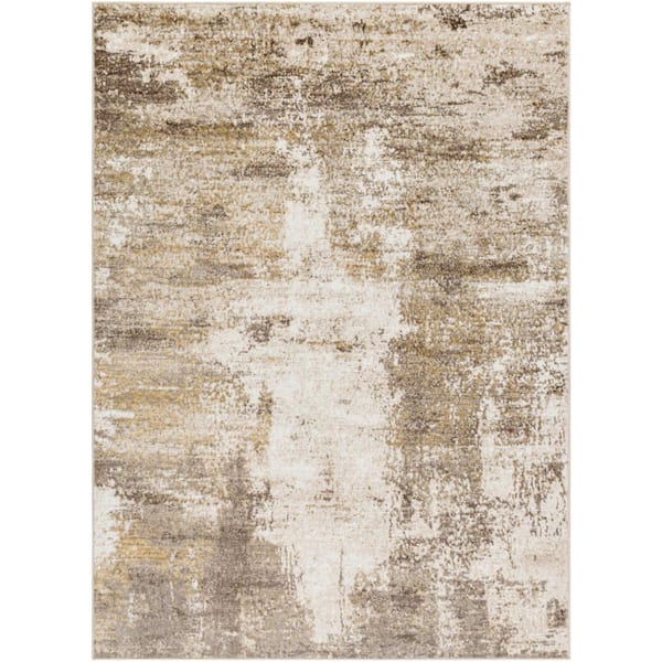 Livabliss San Francisco Tan Abstract 5 ft. x 7 ft. Indoor Area Rug