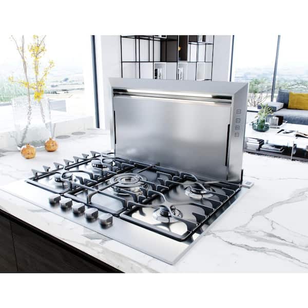 Lift 36in. Shell Only Telescopic Under Counter Convertible Downdraft System w/Multiple Blower Options in Stainless Steel