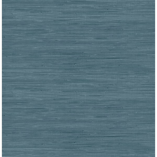 NuWallpaper Blue Luxe Faux Grasscloth Peel and Stick Vinyl Wallpaper Roll