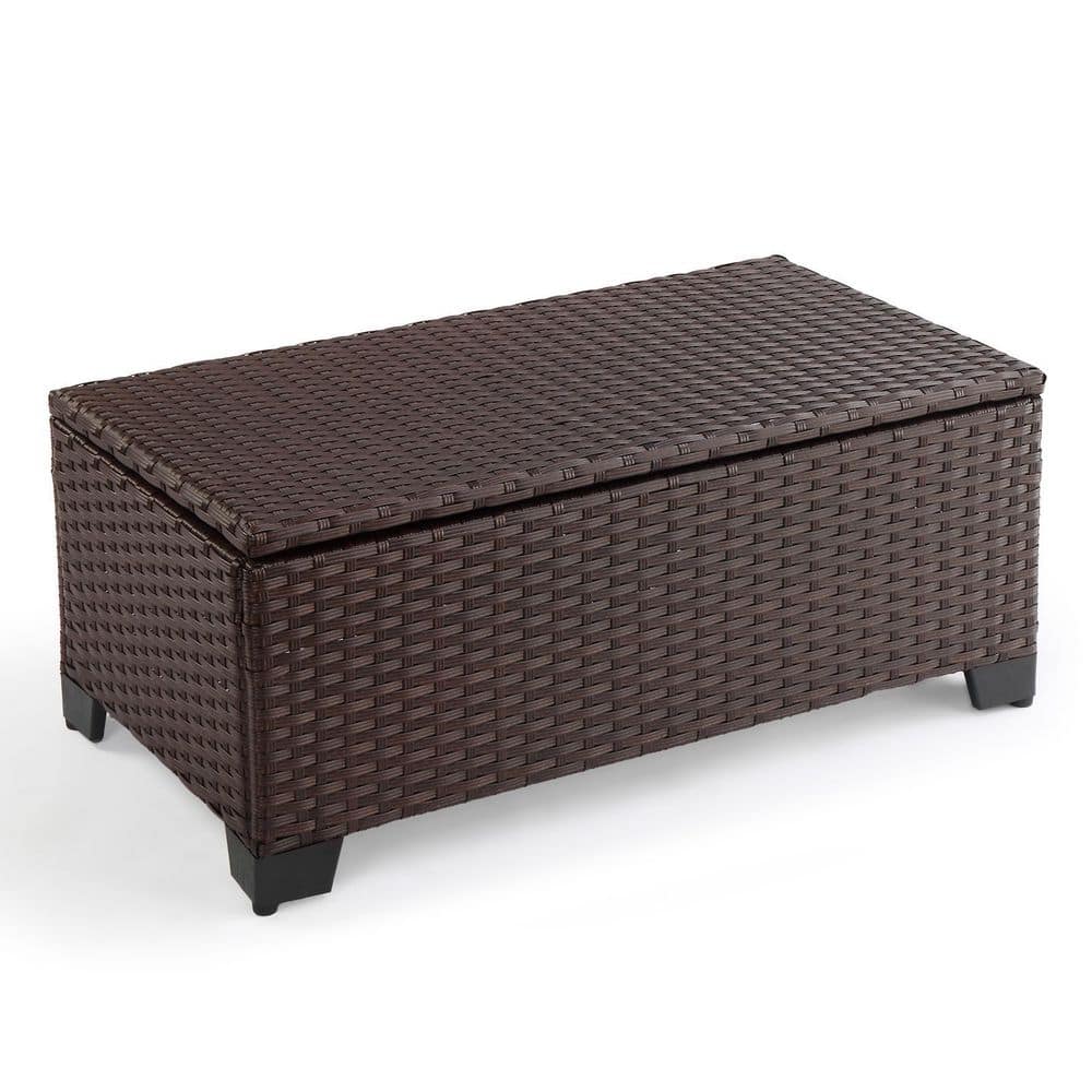 Brown Square Wicker Storage Outdoor Side Table price history on PriceWatchPro
