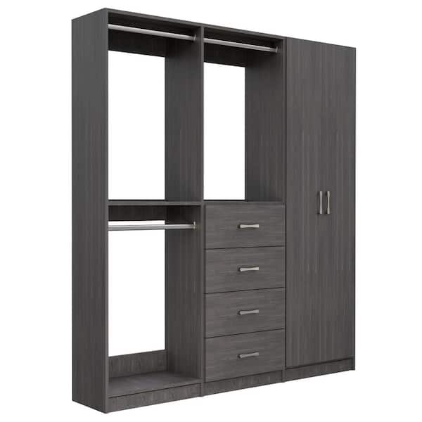 MODULAR CLOSETS Alto Collection 75 in. W Grey Wall Mounted Double Hang ...