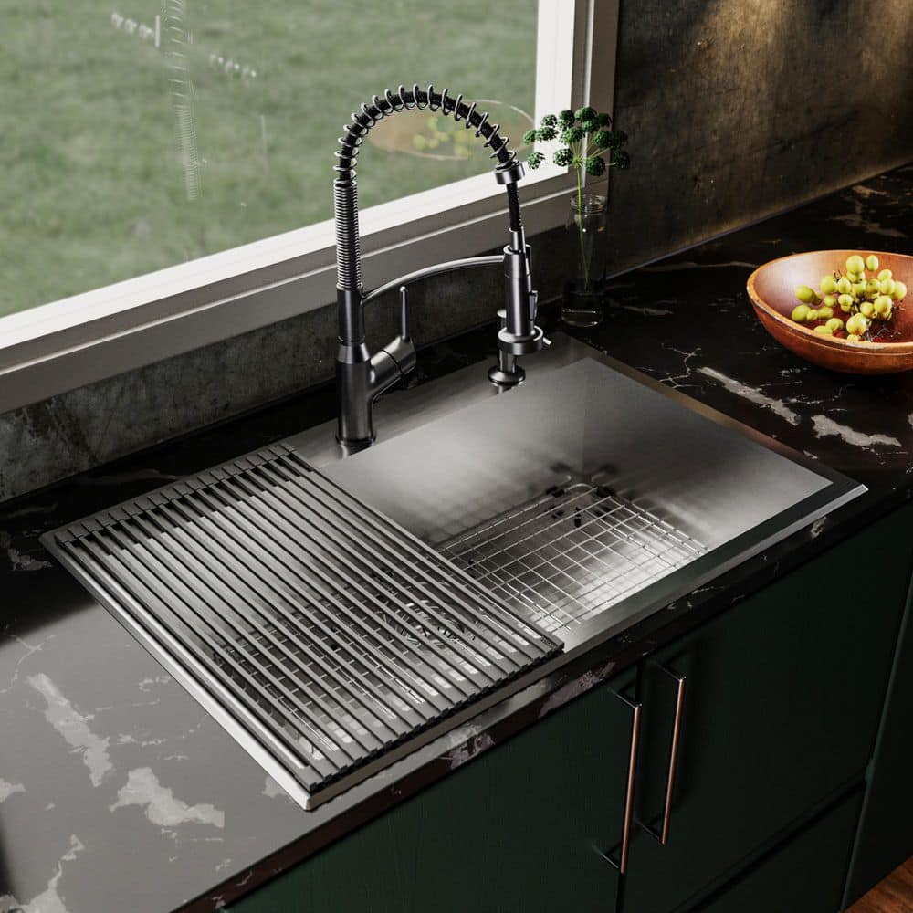 BOANN Modern Kitchen Sink Colander – Fits 15" Openings, Satin Stainless Steel, Medium Size – T-304 Rust-Resistant