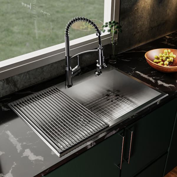 33-in. Drop-In Single Bowl 18 Gauge Stainless Steel Kitchen Sink