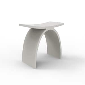 16.7 in. Solid Surface Shower Stool in White