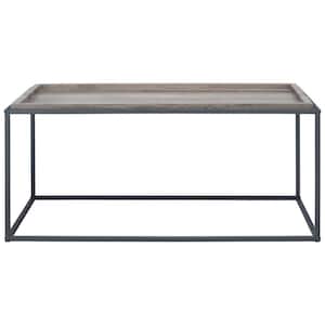 Andey 39.4 in. Brown/Black Rectangle Wood Coffee Table