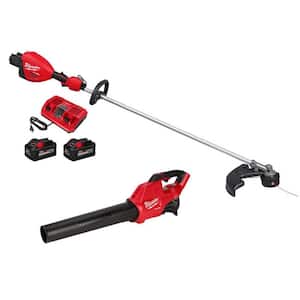M18 FUEL 18V Brushless Cordless 17 in. Dual Battery Straight Shaft String Trimmer w/Blower, (2) 8.0 Ah Battery, Charger