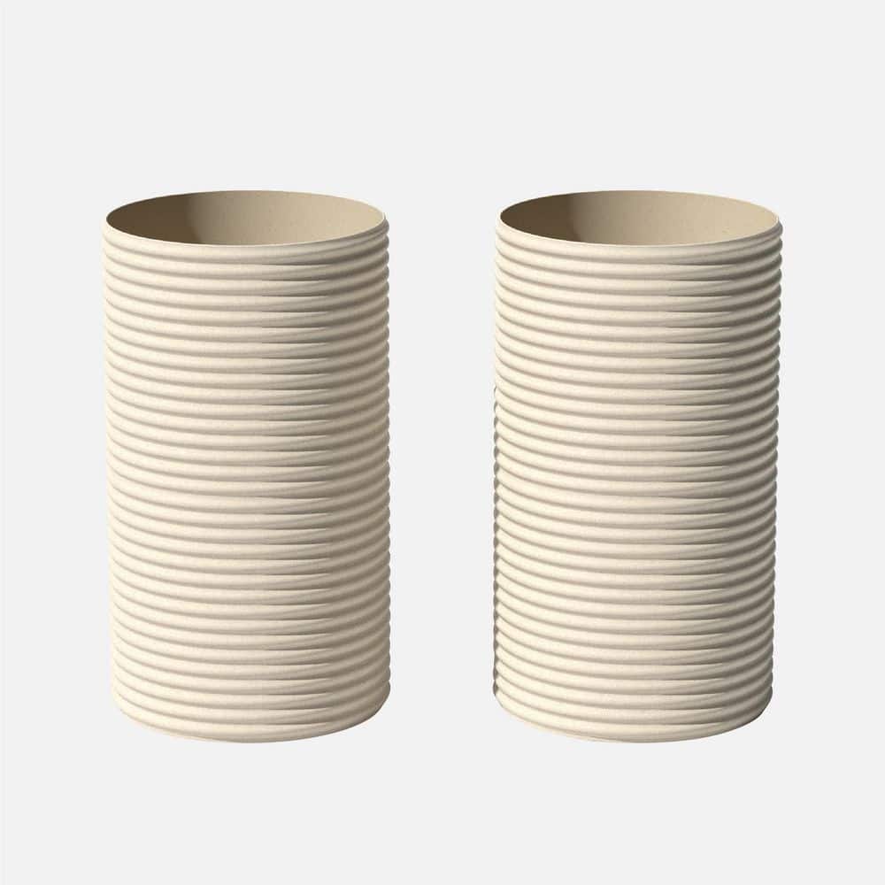 Mod 24.75 in. Round Sand Tall Plastic Planter (2 Pack) price history on PriceWatchPro