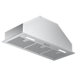 36 in. 500 CFM Ducted Insert Range Hood in Stainless Steel with Mesh Filter, 3-Speed Fan and LED Lights