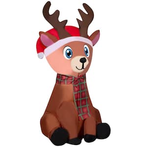 3.5 ft. H x 1.81 ft. W Airblown Reindeer Christmas Inflatable with LED Light