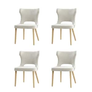 Sofia Grey Mid-century modern Dining Chair with Solid Wood Legs Set of 4