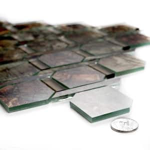 Art Deco Agate Stone Diamond Ring Mosaic 13.84 in. x 13.85 in Stone Look Glass Wall Tile (10 Sq. Ft./Case)