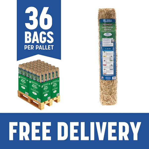 4 ft. W, 50 ft. L Wheat Straw Seed Starter Germination Blanket Pallet (36 units)