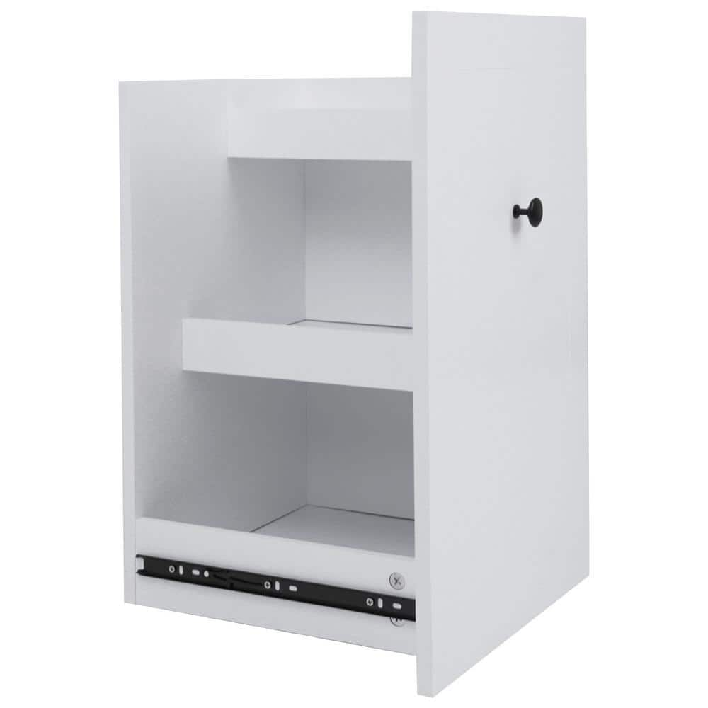 FUNKOL White 53 9 In Modern Kitchen Cart On Wheels With Drop Leaf   White Kitchen Carts Storagewlh12 64 1000 