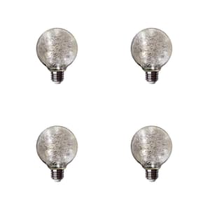 11-Watt Equivalent G25 Globe Fairy Light Crackle Glass LED Light Bulb in Soft White (4-Pack)
