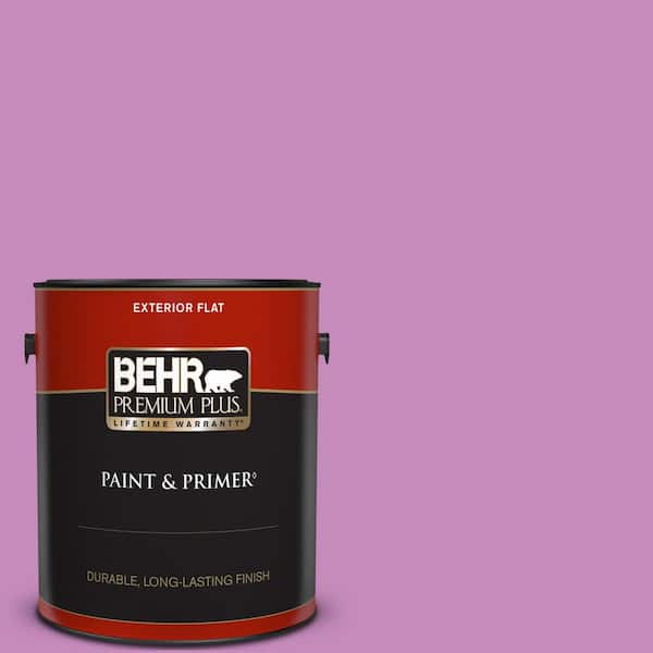 BEHR PREMIUM PLUS 1 gal. #P110-4 Rock Star Pink Flat Exterior Paint & Primer