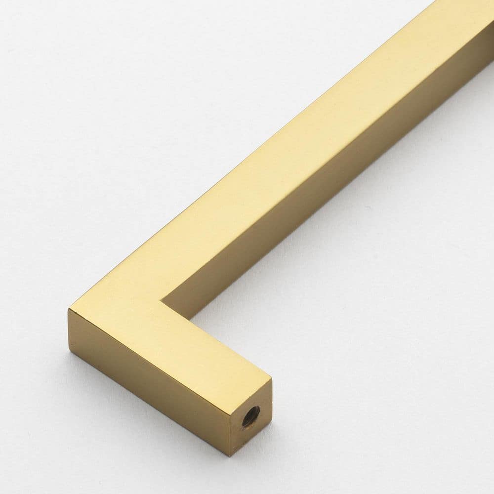 Brass Gold Solid Square Bar Cabinet Pulls, 5-inch Pack of 10