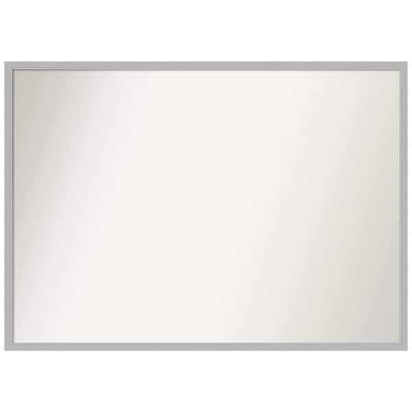 Amanti Art Hera Chrome 39 in. W x 28 in. H Rectangle Non-Beveled Framed Wall Mirror in Silver