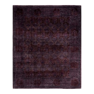 One-of-a-Kind Contemporary Brown 8 ft. x 10 ft. Hand Knotted Overdyed Area Rug