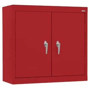 Steel 2-Shelf Wall Mounted Garage Cabinet in Red (36 in. W x 30 in. H x 12 in. D)