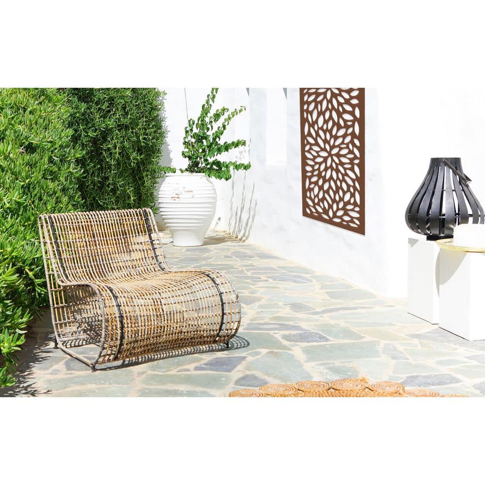 Espresso Brown Floral Recycled Polymer Privacy Panel