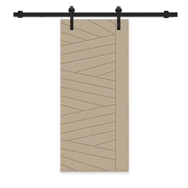 CALHOME 24 in. x 80 in. Unfinished Composite MDF Paneled Interior Sliding Barn Door with Hardware Kit