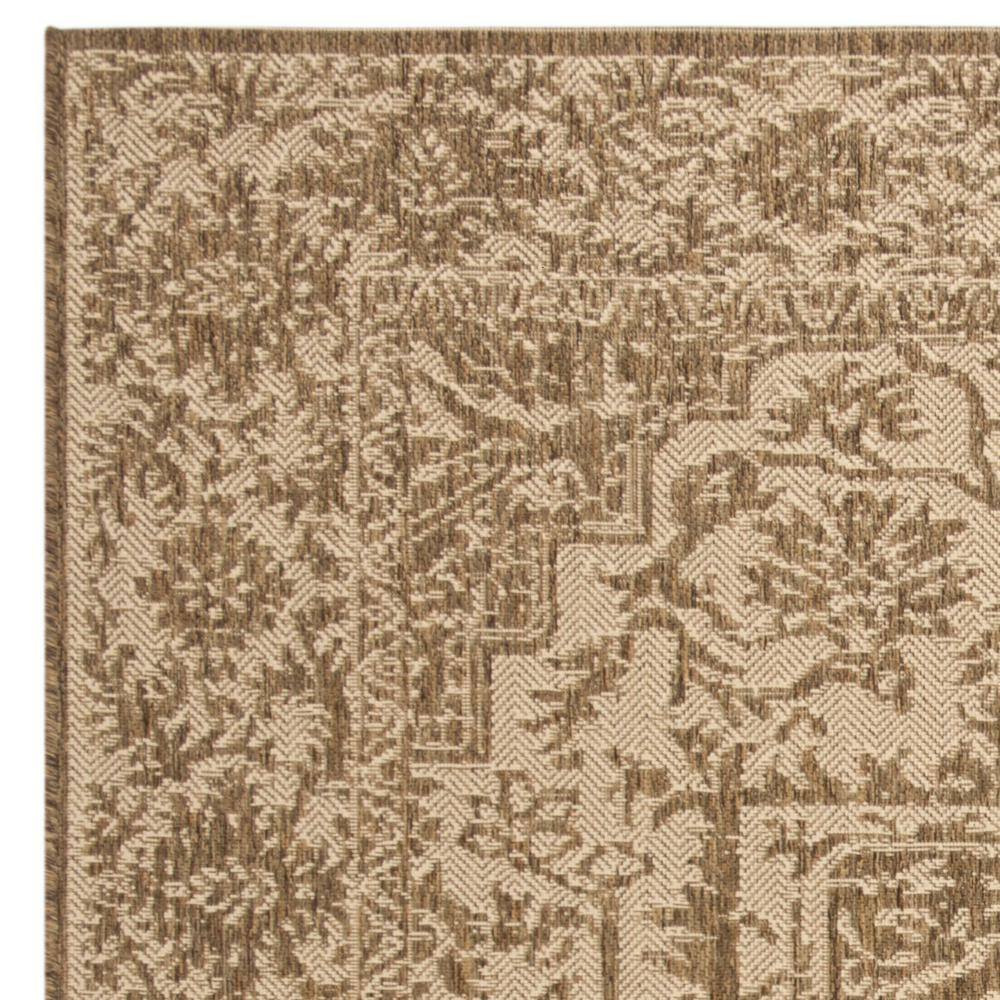 Cream Beige Square Stain-Resistant Synthetic Outdoor Rug