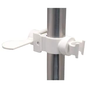 Temp-Gard Hand Shower Head Holder with ADA Adjustment Lever for Grab Bar in White