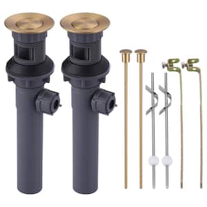 8.6 in. x 2.13 in. x 1.25 in. Lift Rod Drain Assembly in Brushed Gold (2-Piece)