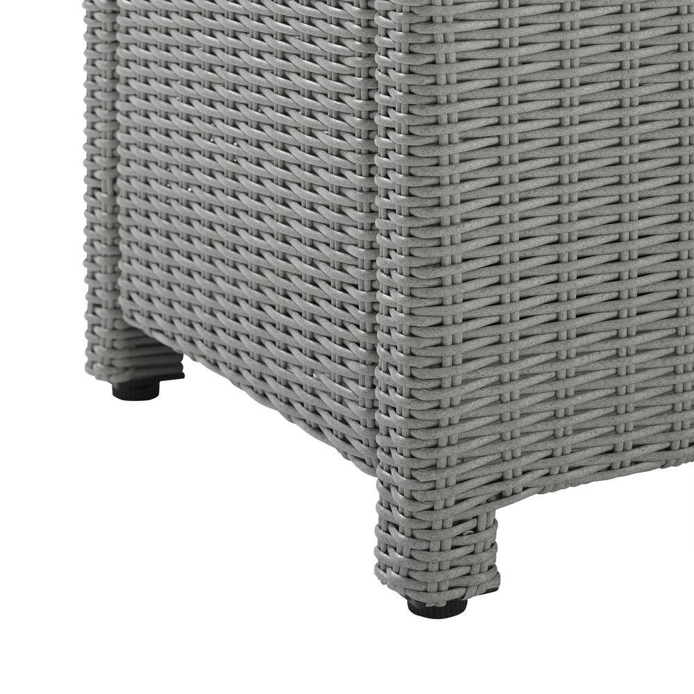 Bradenton Gray Wicker Outdoor Coffee Table with Glass Top