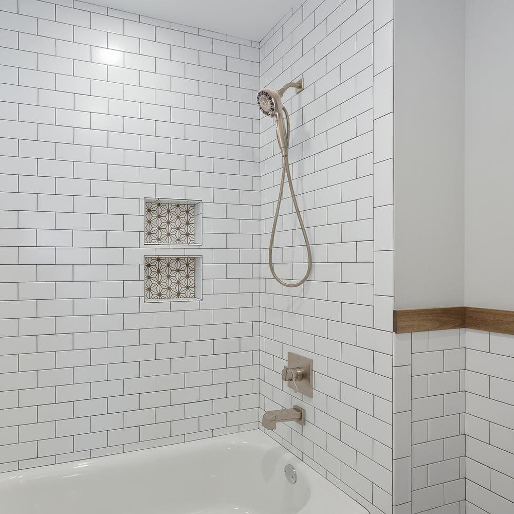 Brushed Nickel 6-Spray Wall Mount Handheld Shower Head