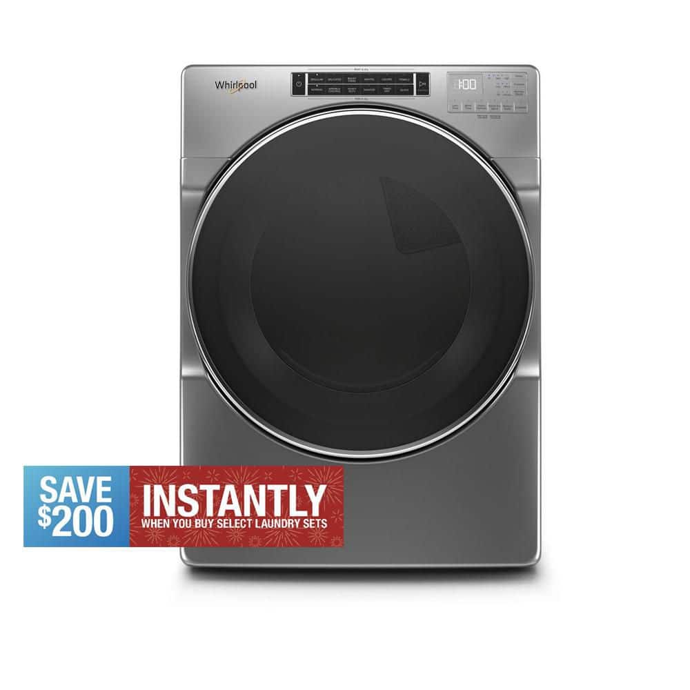 7.4 cu. ft. 120-Volt Chrome Shadow Stackable Gas Vented Dryer with Steam and Intuitive Touch Controls, ENERGY STAR