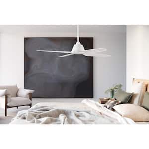 Aria 52 in. White LED Light with Remote Ceiling Fan