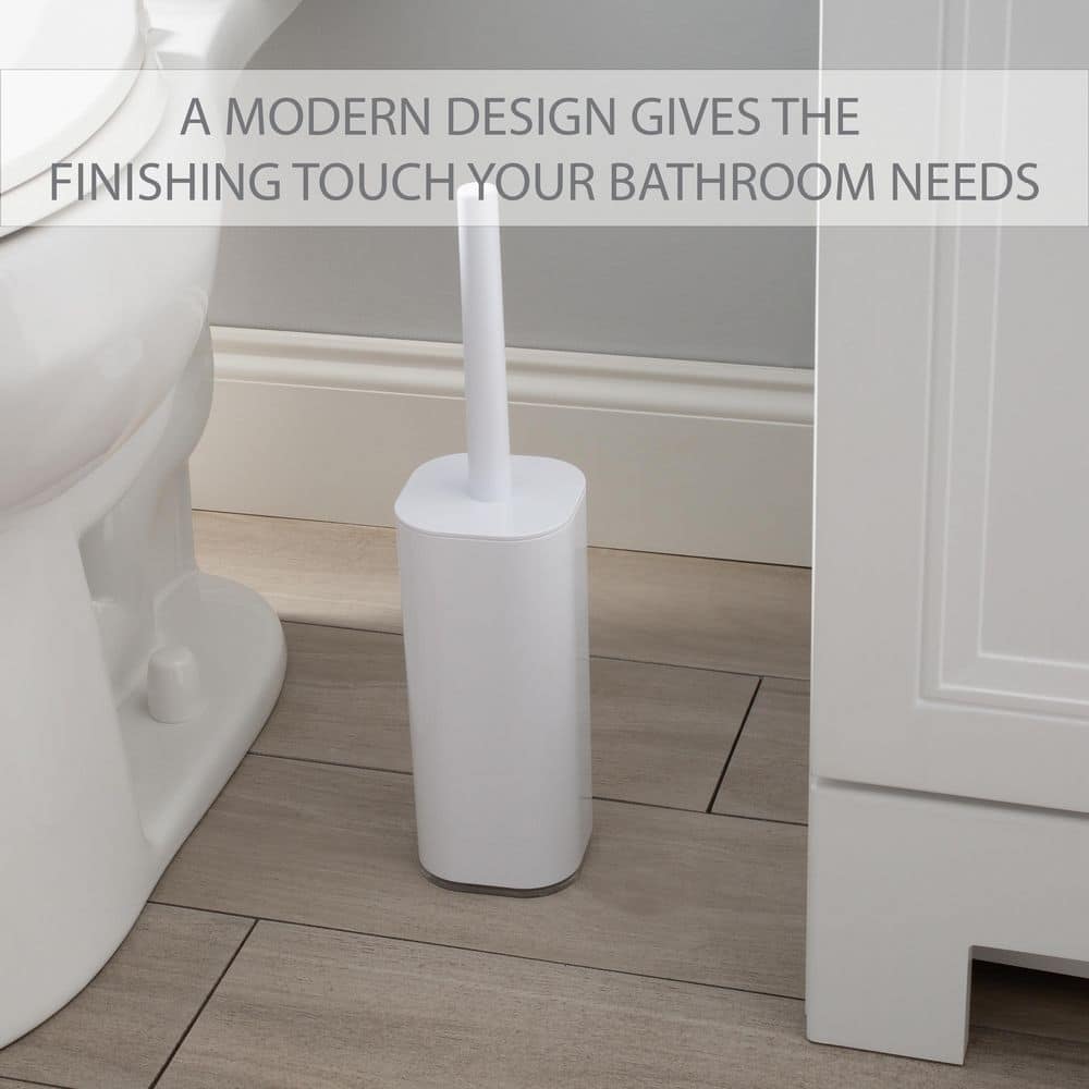 White Brushed Plastic 6-Piece Modern Bathroom Accessory Set