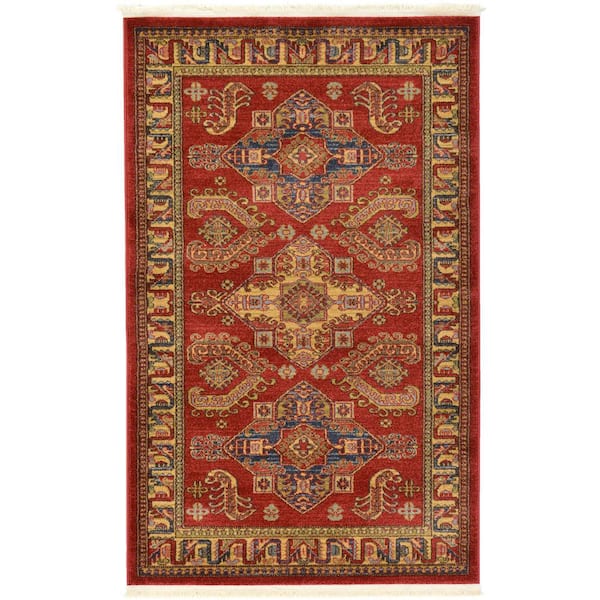 Unique Loom Sahand Philip Red 3' 3 x 5' 3 Area Rug