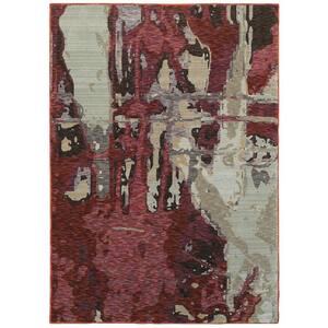 Evanwood Red/Beige 8 ft. x 10 ft. Abstract Area Rug