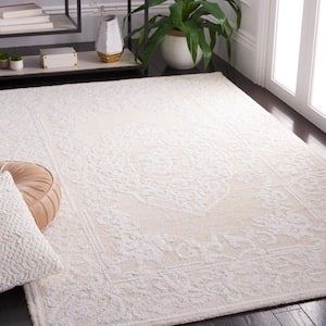 Abstract Ivory/Beige 5 ft. x 8 ft. Modern Transitional Area Rug